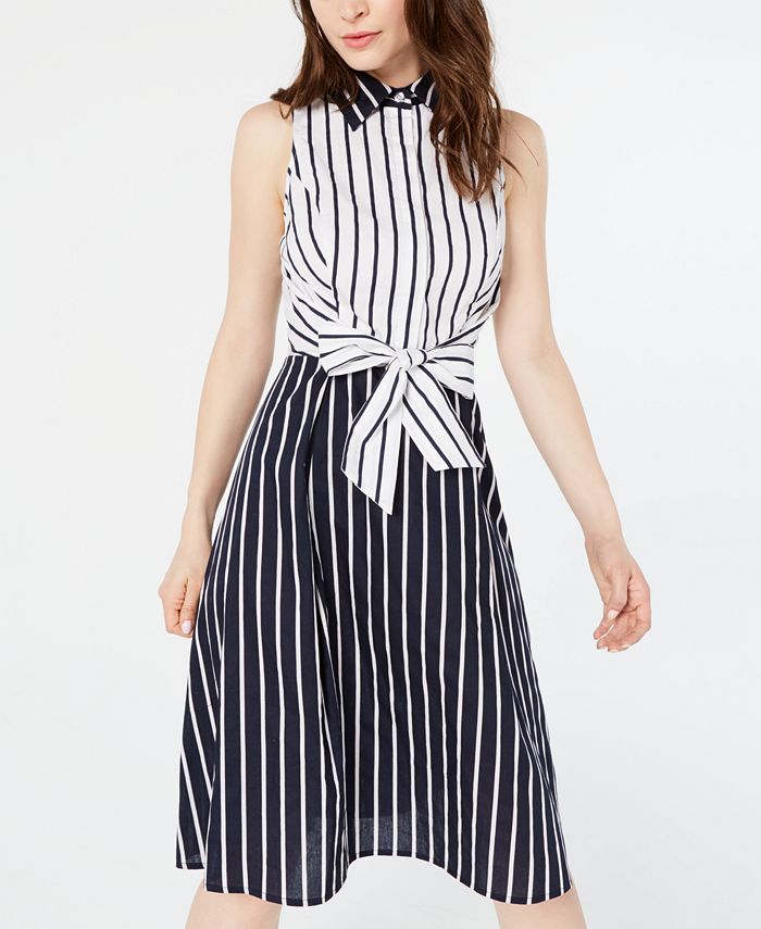 Royalty Clothing Brand Tie-Front Striped Dress & Reviews - Dresses ...