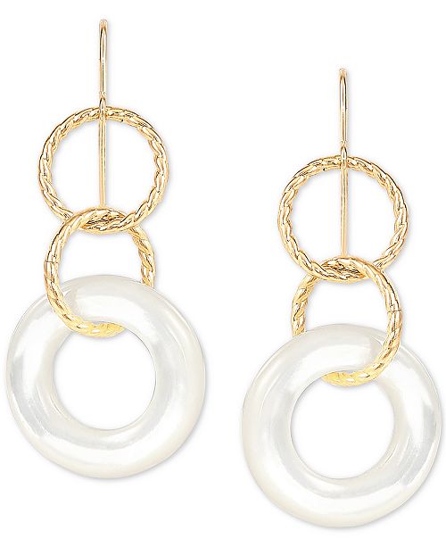 Macy's MotherofPearl Drop Earrings in 14k Gold & Reviews Earrings