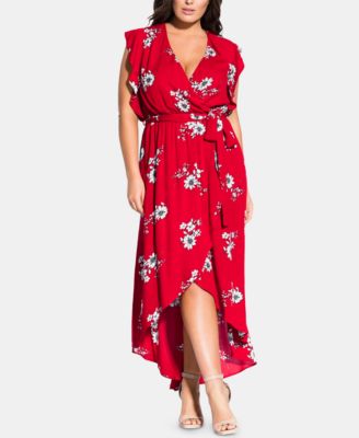 macy's red maxi dress