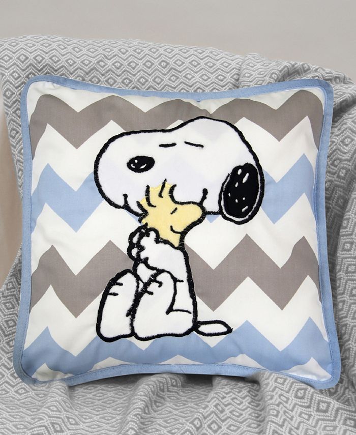Lambs & Ivy My Little Snoopy™ & Woodstock Chevron Decorative Nursery Throw Pillow Macy's