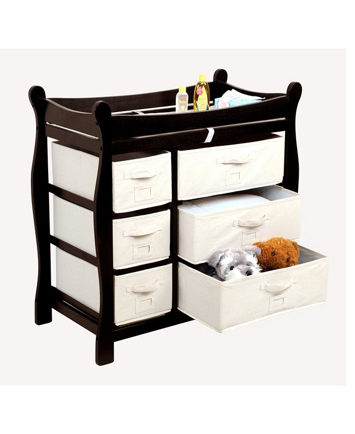 Badger Basket Sleigh Style Baby Changing Table with 6 Baskets OVERMAX
