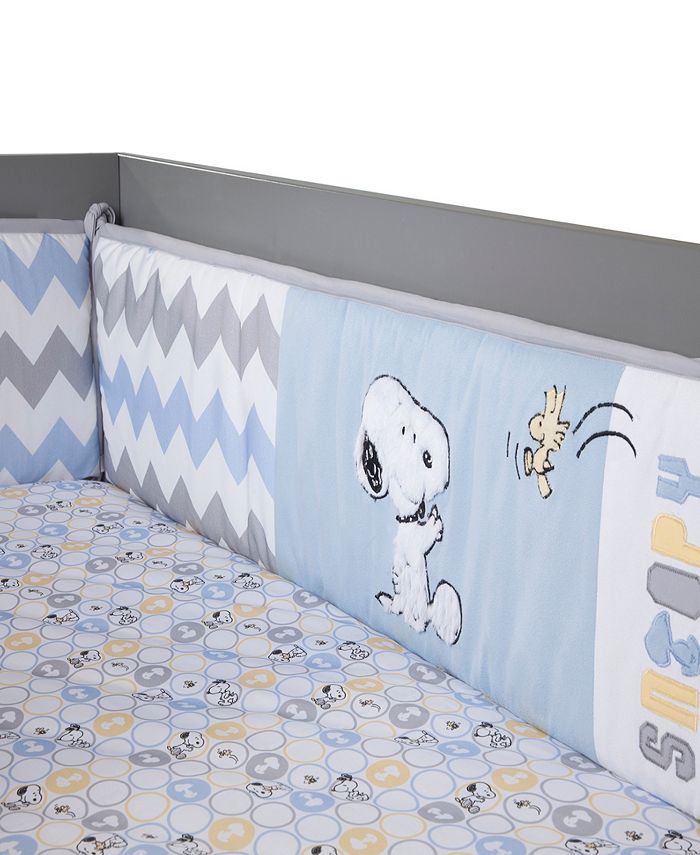 Lambs Ivy My Little Snoopy Chevron 4 Piece Baby Crib Bumper