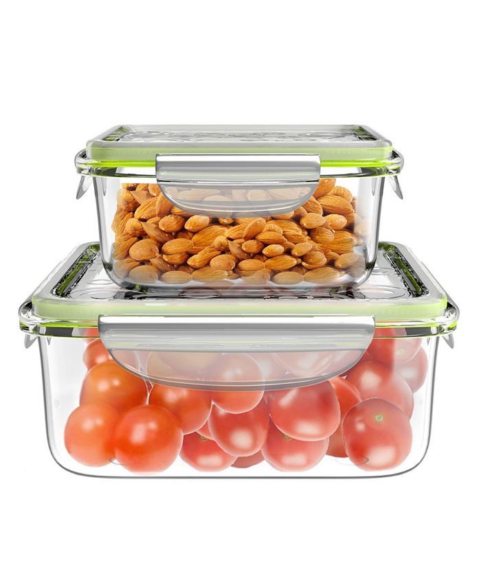 Trademark Global Glass Food Storage Containers with Snap Lids 10