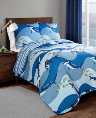 Lush Décor - Shark Allover 3-Pc. Quilt Sets