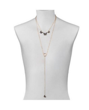 image of Noir Layered Multi-Colored Butterfly Necklace