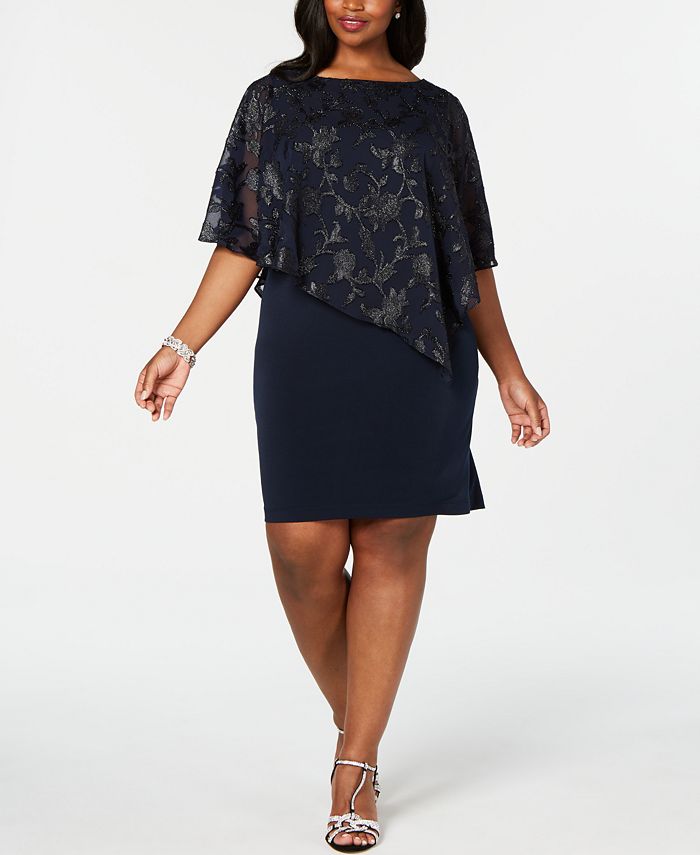 Stacy (Plus Size) Asymmetrical Panel Dress (Sash Included)