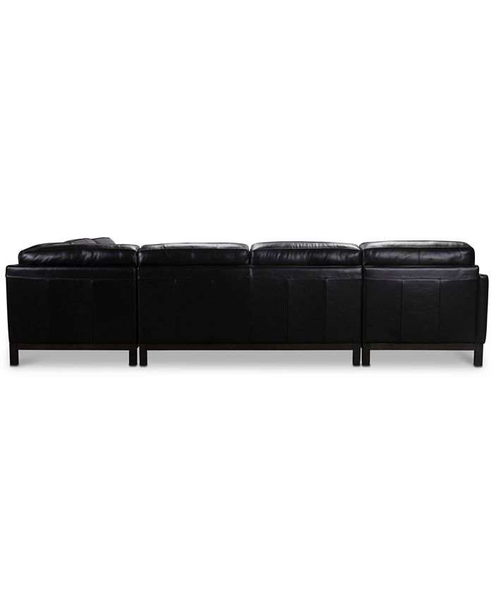Furniture Virton 136" 4Pc. Leather Chaise Sectional Sofa, Created for