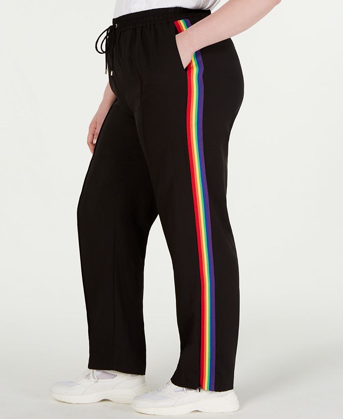 Michael Kors Plus Size Rainbow-Stripe Track Pants & Reviews - Pants & Capris - Plus Sizes - Macy's