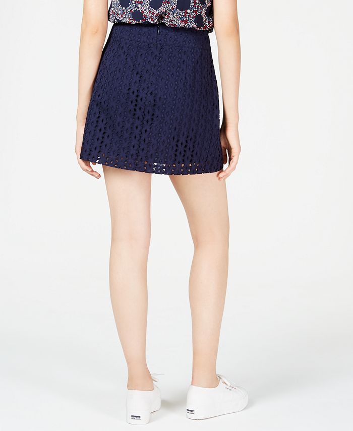 Maison Jules Eyelet Mini Skirt, Created for Macy's & Reviews - Skirts ...