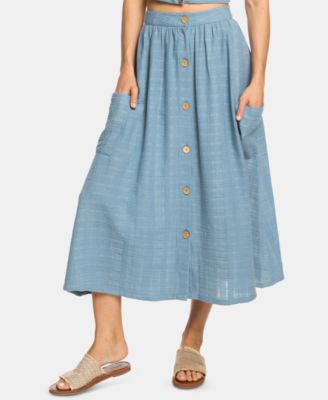 cotton button down skirt