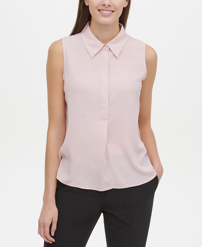Tommy Hilfiger Sleeveless Button-Up Shirt - Macy's