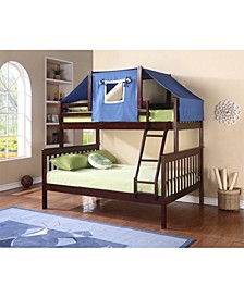 Twin Over Full Mission Bunk Bed with Bunk Bed Tent Kit