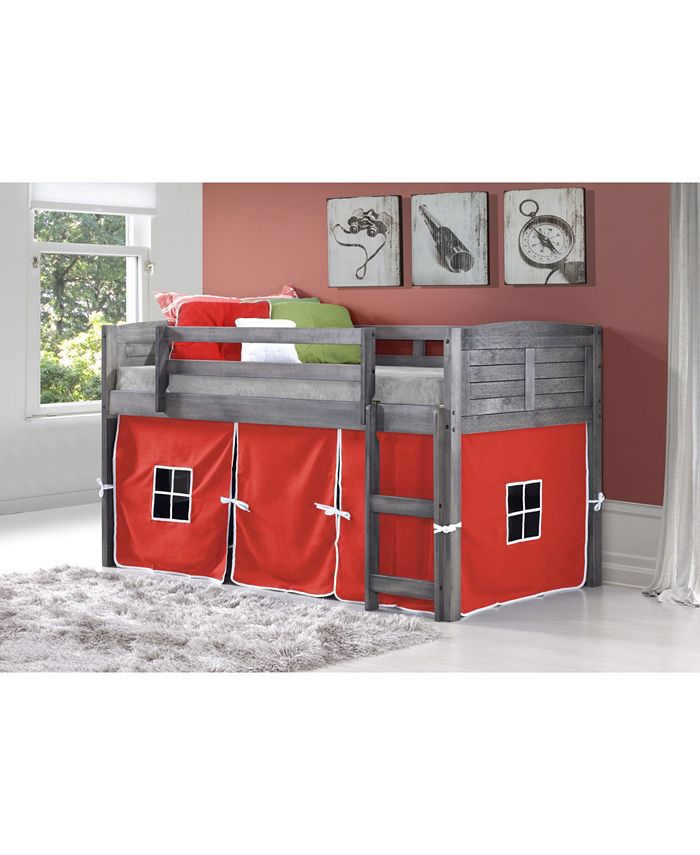 Donco Kids Twin Low Loft Bed with Tent Macy's