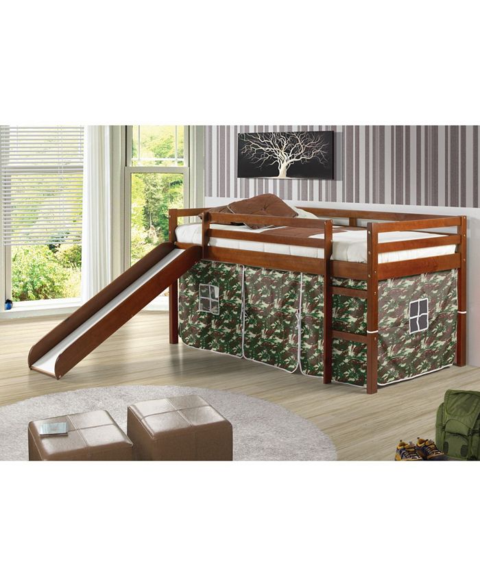 Donco Kids Twin Tent Loft Bed with Slide Macy's