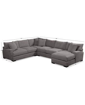 Furniture - Rhyder 4-Pc. Fabric Sectional with Chaise