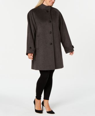 Jones New York - Plus Size Stand-Collar Coat