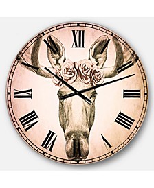Designart Moose Oversized Round Metal Wall Clock