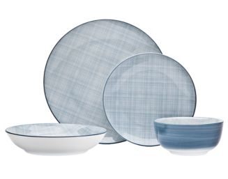 Godinger Varick Blue 16-PC Dinnerware Set, Service for 4 - Macy's