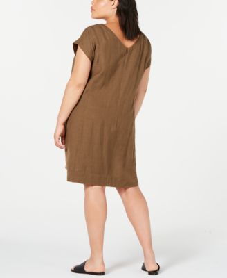 Eileen Fisher Plus-Size Boat-Neck Shift Dress