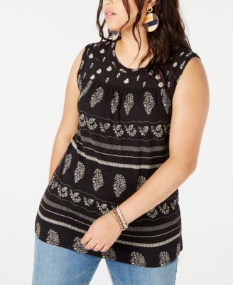 Lucky Brand - Plus Size Printed Tank Top