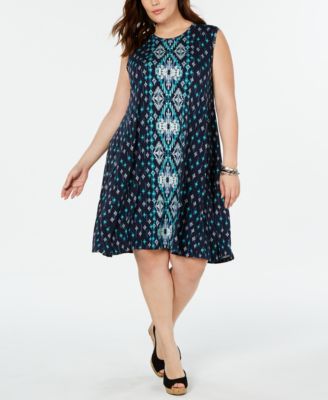 plus size sleeveless swing dress