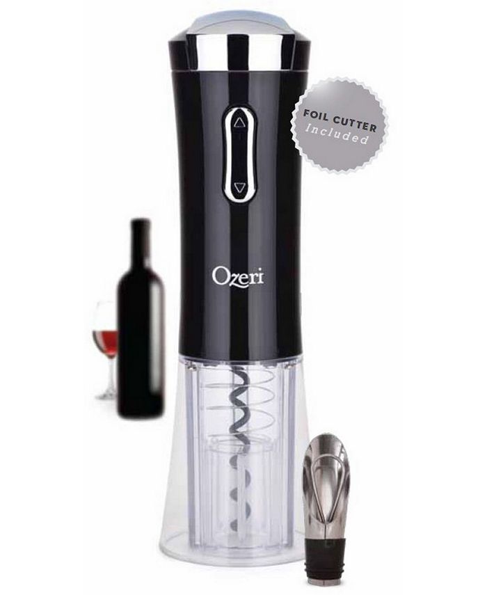 Ozeri Nouveaux II Electric Wine Opener with Foil Cutter, Wine Pourer