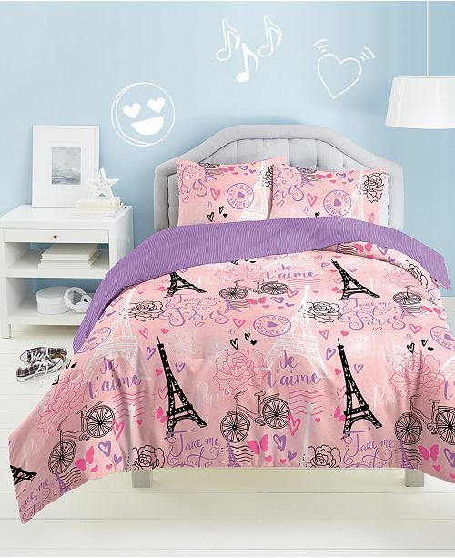 Dream Factory Je Taime Paris 3 Pc Full Queen Comforter Set