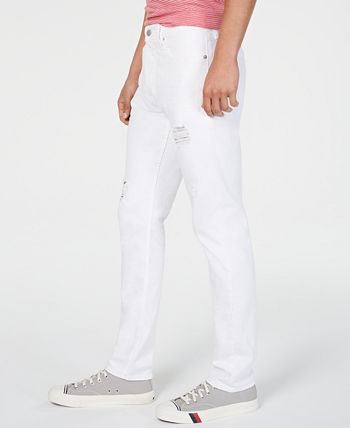 Calvin Klein Jeans Men's Slim-Fit Ripped White Jeans - Macy's
