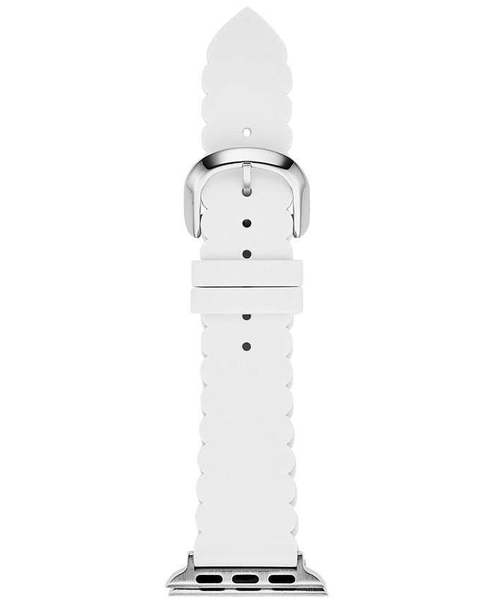 kate spade new york Women s White Scalloped Silicone Apple Watch