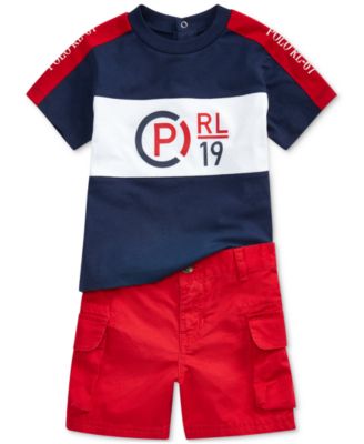 ralph lauren t shirt and shorts set