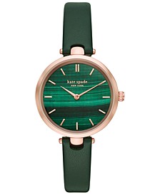 Women's Holland Green Leather Strap Watch 34mm 
