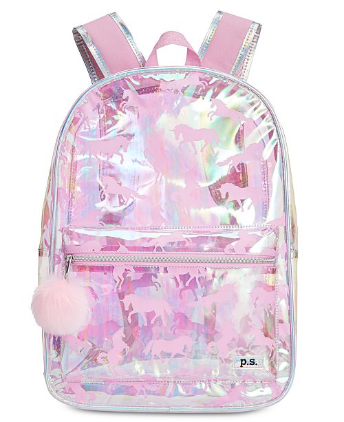 P.S. from Aéropostale Little & Big Girls Clear Unicorn-Print Backpack ...