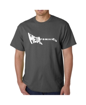 La Pop Art Mens Word Art T-Shirt - Metal Head Guitar