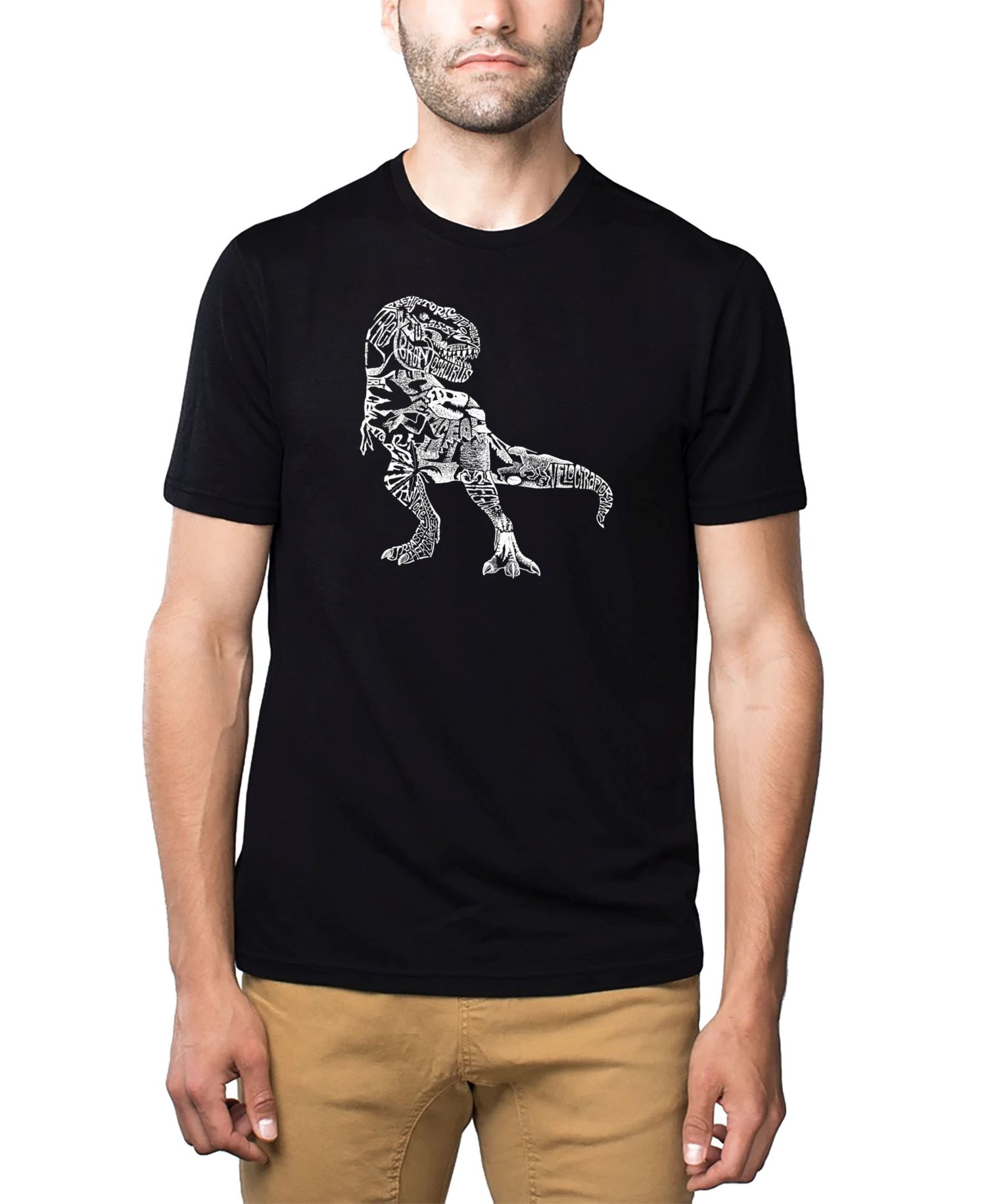 Men's Cotton/Poly Blend Word Art T-Shirt - Dinosaur