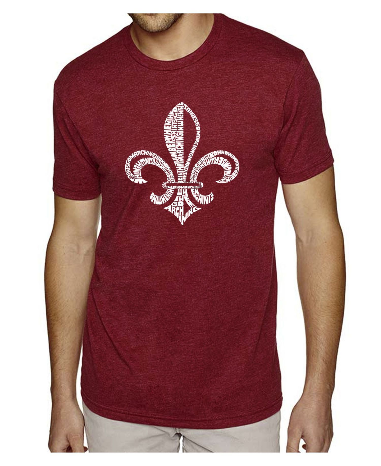 Men's Cotton/Poly Blend Word Art T-Shirt - When the Saints Go Marching In