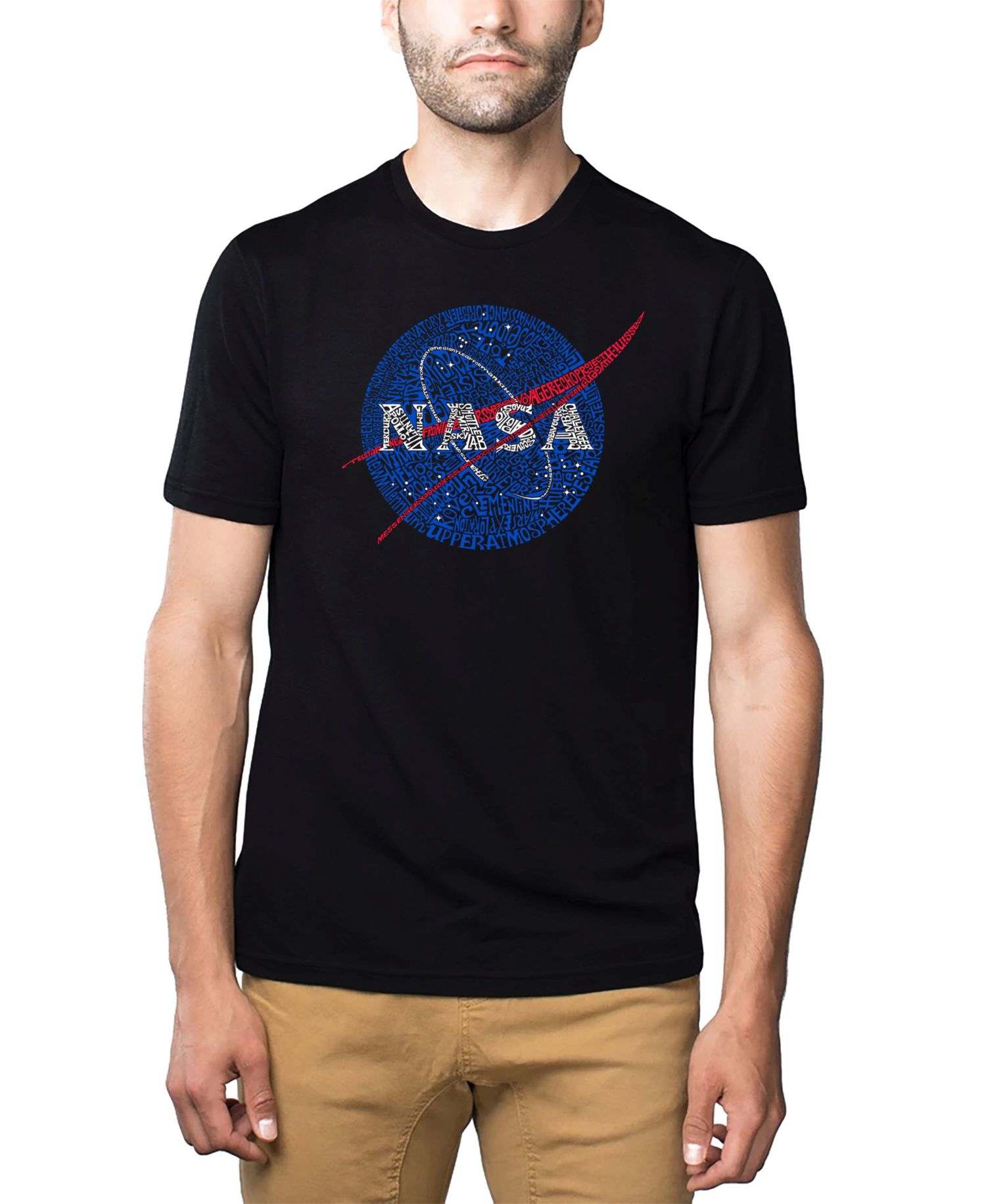 Men's Cotton/Poly Blend Word Art T-Shirt - Nasa Logo