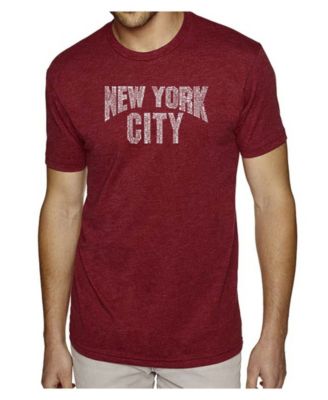 Men's Cotton/Poly Blend Word Art T-Shirt - New York City Neighborhoods