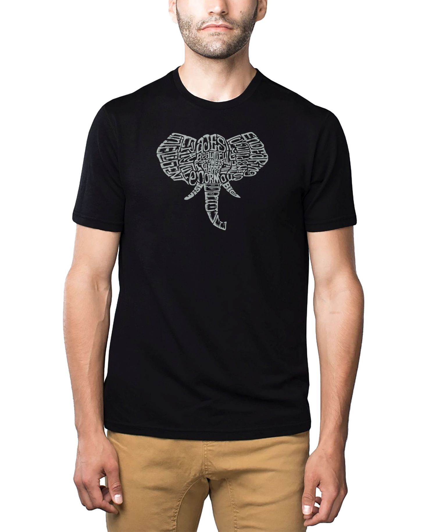 Men's Cotton/Poly Blend Word Art T-Shirt - Elephant Tusks