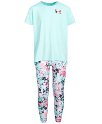 Under Armour Big Girls Mesh-Panel Logo-Print T-Shirt & Printed Leggings Separates 