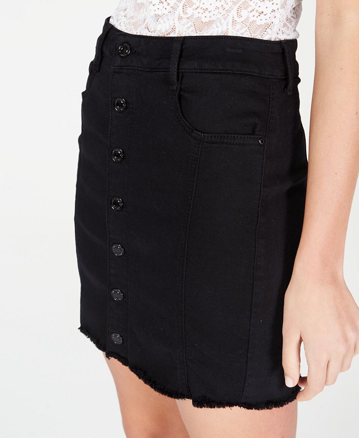 GUESS Mara Frayed Button-Front Skirt - Macy's