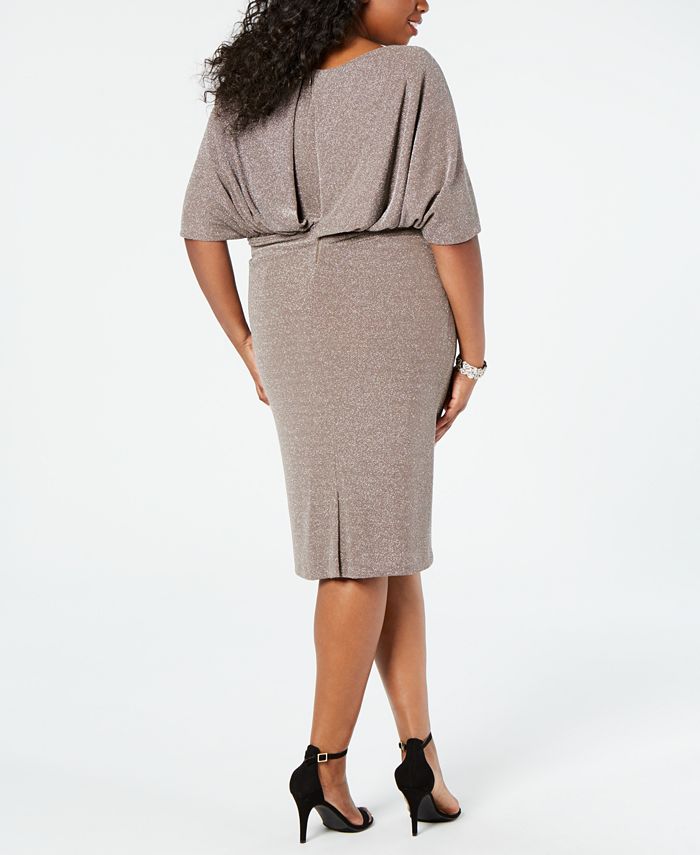 betsy and adam plus size capelet gown
