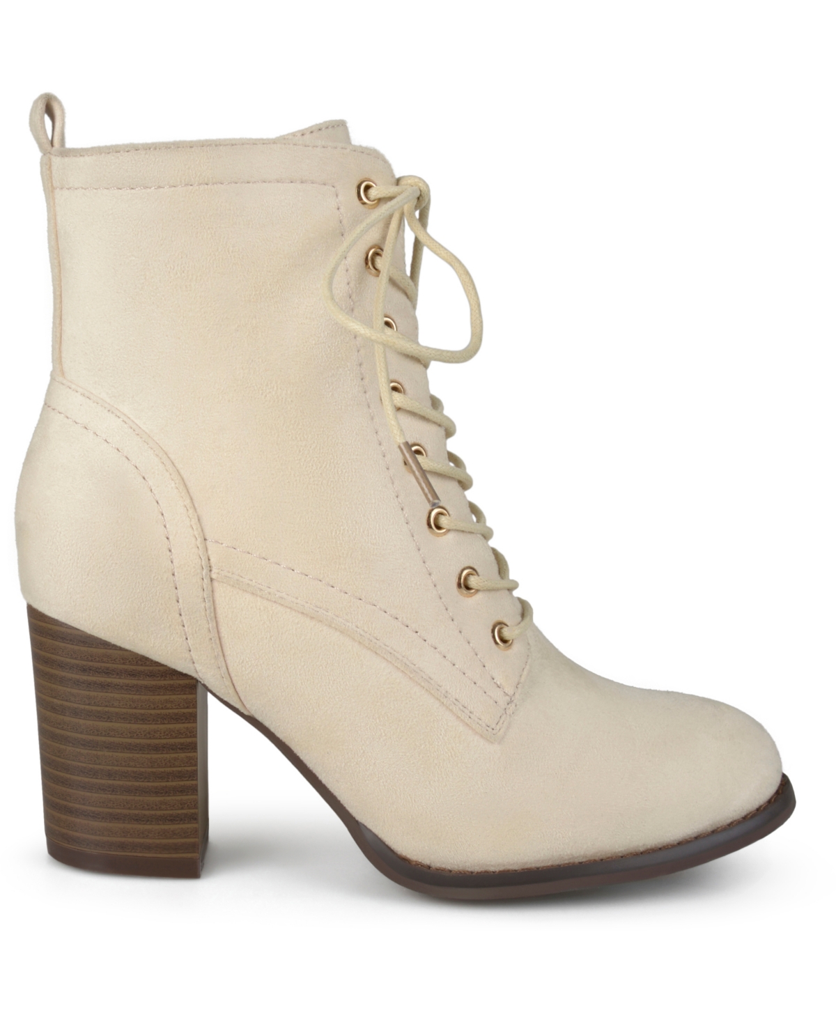 Journee Collection Women's Baylor Lace Up Stacked Heel Booties