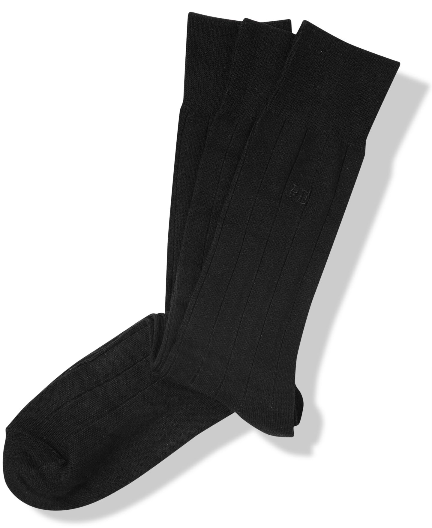 Носки Perry Ellis Rayon для мужчин, в рубчик, 3 шт. — Perry Ellis Portfolio, цвет: Чёрный — фото 1