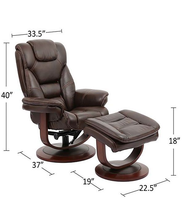 Furniture Faringdon Leather Euro Chair & Ottoman & Reviews Recliners