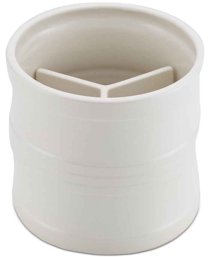 Circulon Ceramics 7.5" Tool Crock with Partition Insert, Matte White