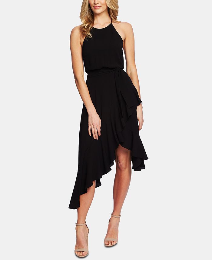 CeCe Cascading Ruffle Halter Dress Macy s