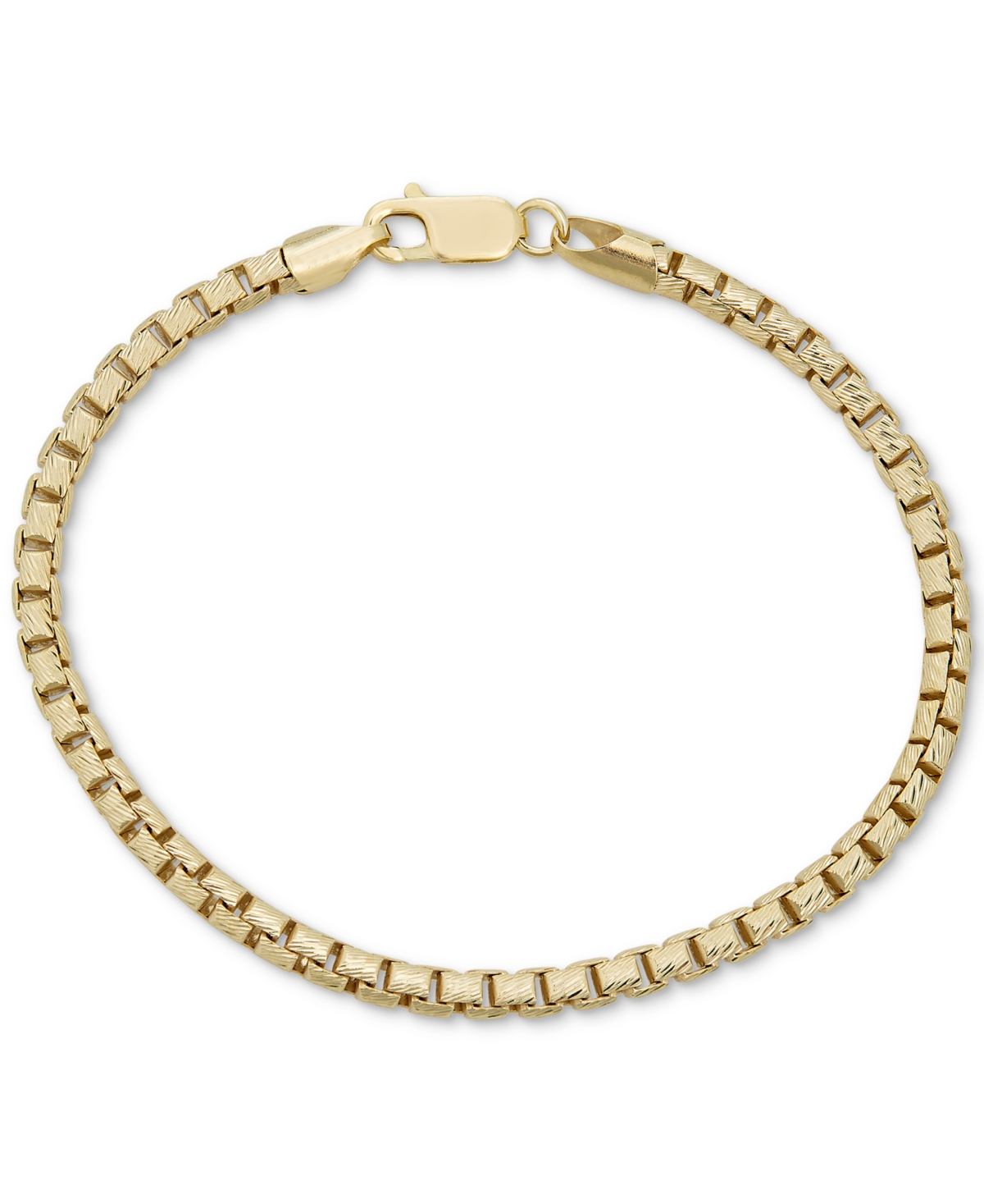 Box Link Chain Bracelet in 14k Gold-Plated Sterling Silver - Gold Over Silver
