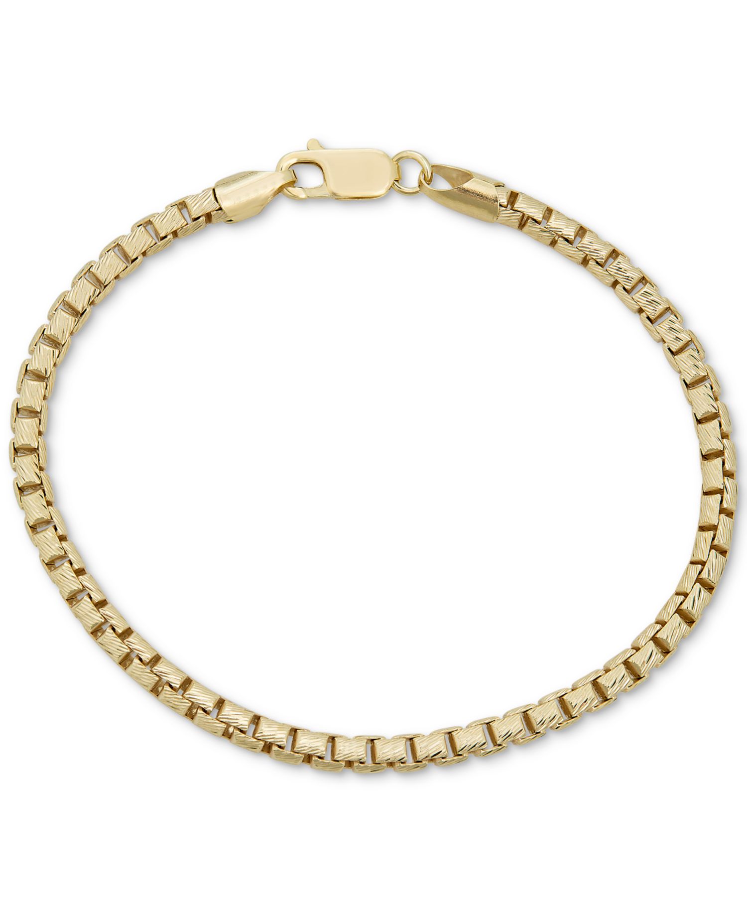 Box Link Chain Bracelet in 14k Gold-Plated Sterling Silver