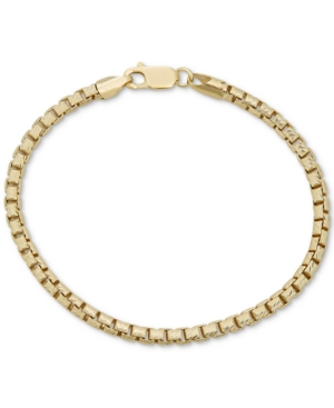 Macy's Box Link Chain Bracelet In 14k Gold-plated Sterling Silver In Gold Over Silver