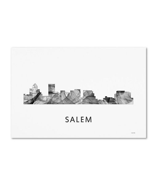 Trademark Global Marlene Watson &#39;Salem Oregon Skyline WB-BW&#39; Canvas Art - 12&quot; x 19&quot; & Reviews ...
